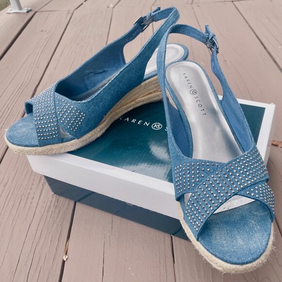 Karen Scott Denim Espadrilles - Picture 1 of 5
